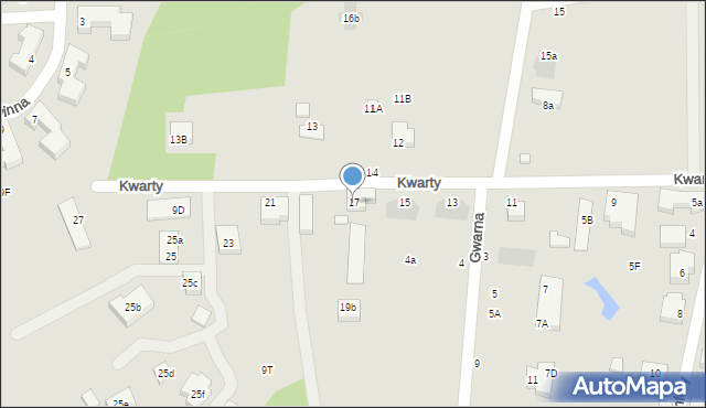 Warszawa, Kwarty, 17, mapa Warszawy