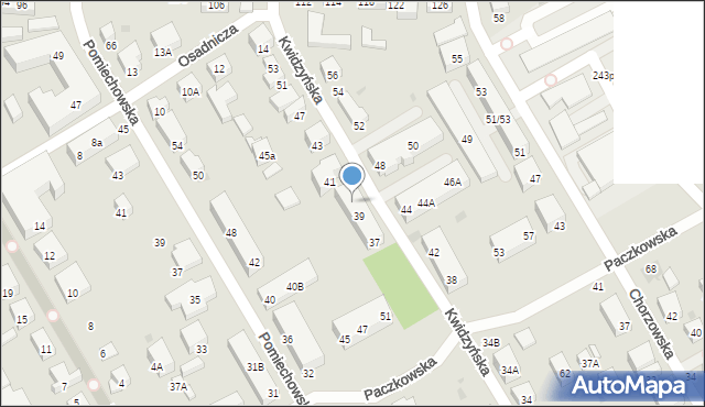 Warszawa, Kwidzyńska, 39A, mapa Warszawy