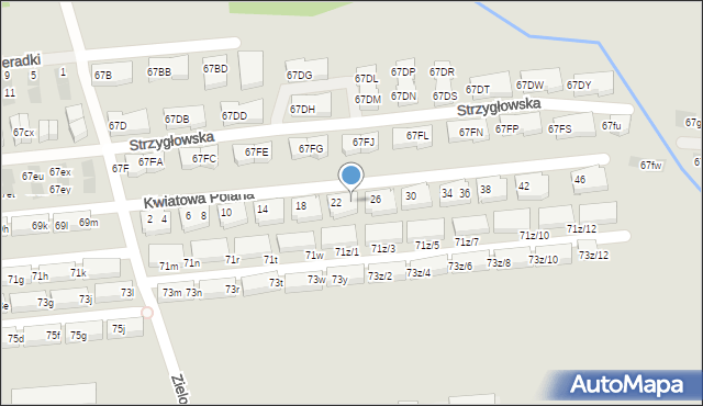 Warszawa, Kwiatowa Polana, 24, mapa Warszawy