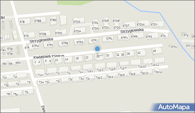 Warszawa, Kwiatowa Polana, 26, mapa Warszawy