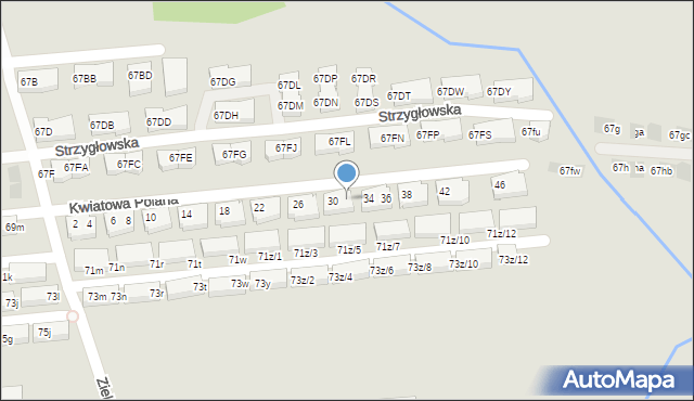 Warszawa, Kwiatowa Polana, 32, mapa Warszawy