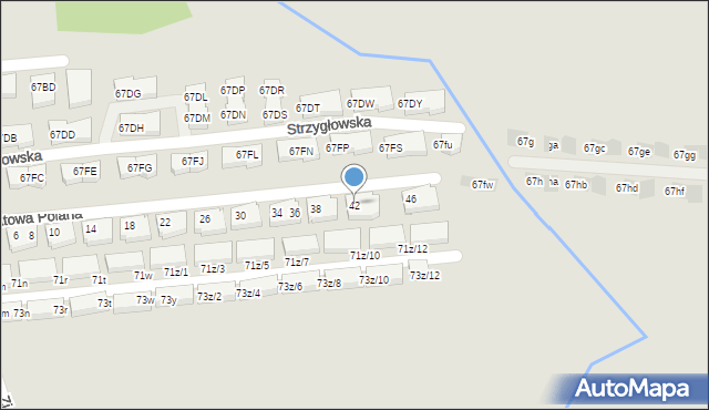 Warszawa, Kwiatowa Polana, 42, mapa Warszawy