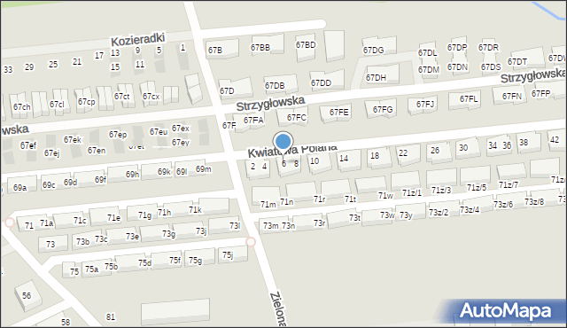 Warszawa, Kwiatowa Polana, 6, mapa Warszawy