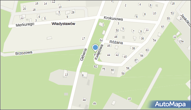 Władysławów, Kwiatowa, 81, mapa Władysławów