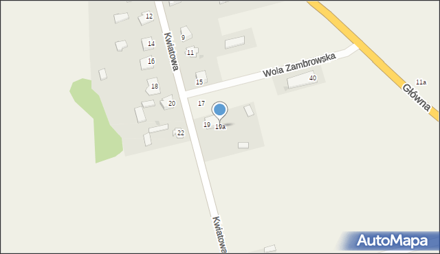 Wola Zambrowska, Kwiatowa, 19a, mapa Wola Zambrowska