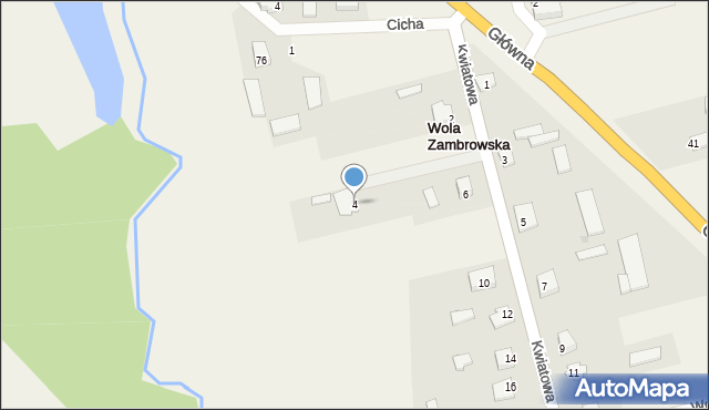 Wola Zambrowska, Kwiatowa, 4, mapa Wola Zambrowska