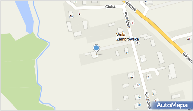 Wola Zambrowska, Kwiatowa, 4, mapa Wola Zambrowska