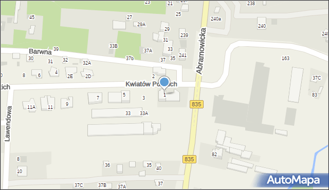 Wólka Abramowicka, Kwiatów Polskich, 1, mapa Wólka Abramowicka