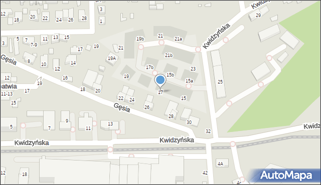 Wrocław, Kwidzyńska, 17, mapa Wrocławia