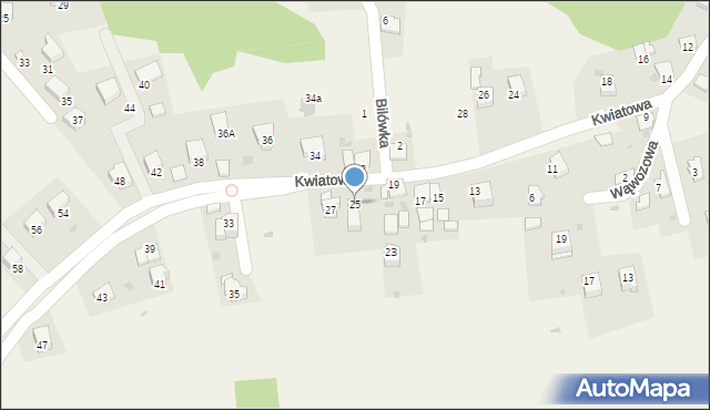 Wrząsowice, Kwiatowa, 25, mapa Wrząsowice