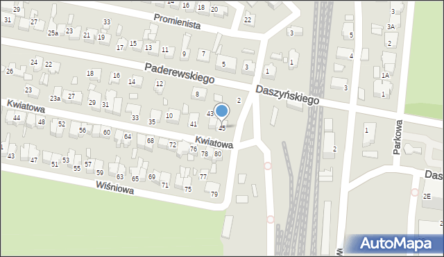 Września, Kwiatowa, 45, mapa Wrześni