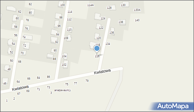 Wudzyn, Kwiatowa, 116, mapa Wudzyn