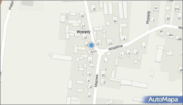 Wypędy, Kwietniowa, 11, mapa Wypędy