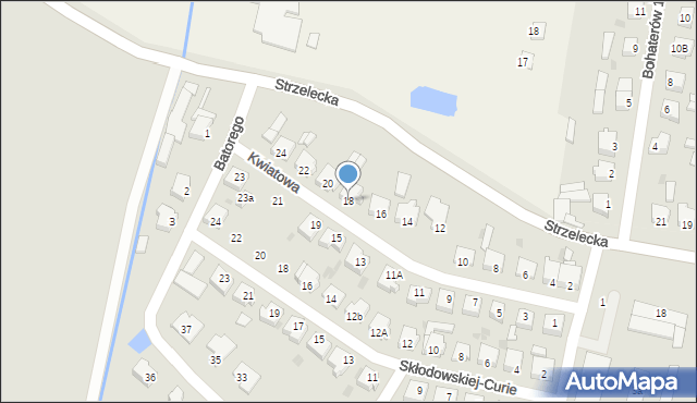 Wysoka, Kwiatowa, 18, mapa Wysoka