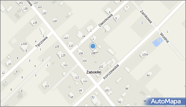 Żabokliki, Kwiatowa, 106, mapa Żabokliki