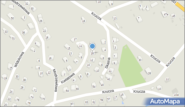 Zagórz, Kwiatowa, 14, mapa Zagórz