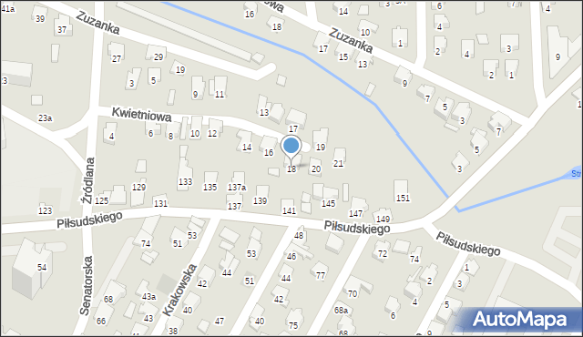 Zawiercie, Kwietniowa, 18, mapa Zawiercie