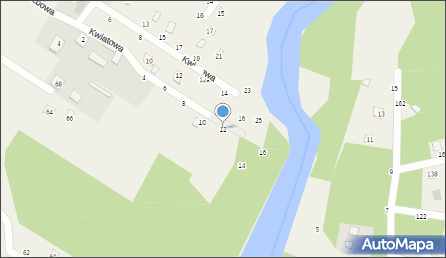 Zawiszyn, Kwiatowa, 12, mapa Zawiszyn