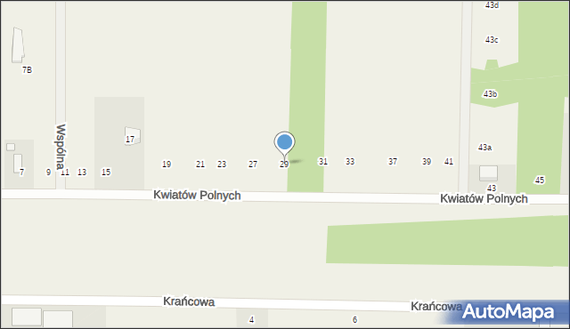 Zawodne, Kwiatów Polnych, 29, mapa Zawodne