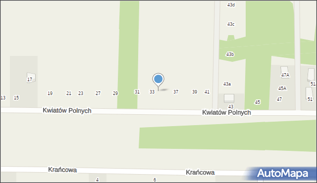 Zawodne, Kwiatów Polnych, 35, mapa Zawodne