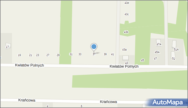 Zawodne, Kwiatów Polnych, 37, mapa Zawodne