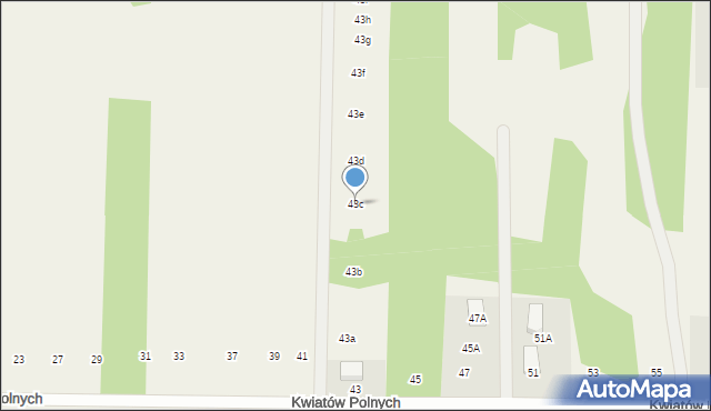 Zawodne, Kwiatów Polnych, 43c, mapa Zawodne