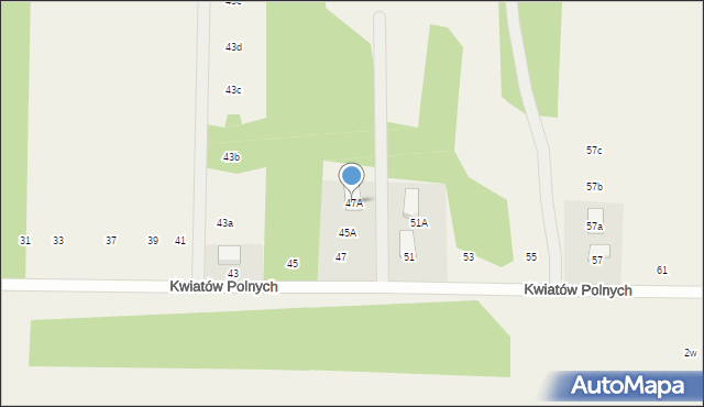 Zawodne, Kwiatów Polnych, 47A, mapa Zawodne