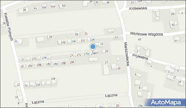 Zielonki, Kwiatów Polnych, 17P, mapa Zielonki