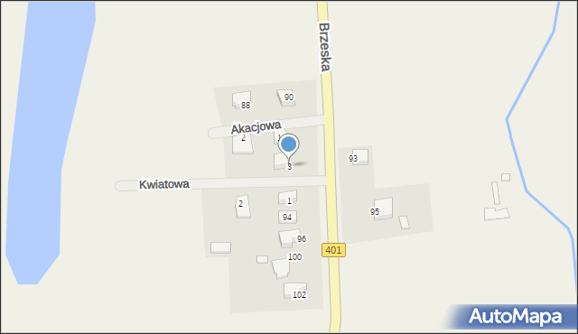 Żłobizna, Kwiatowa, 3, mapa Żłobizna