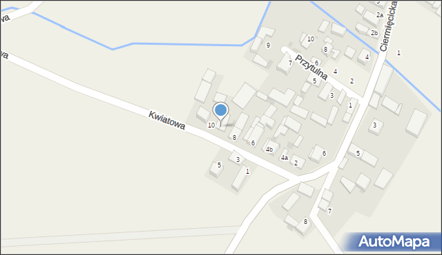 Zubrzyce, Kwiatowa, 10A, mapa Zubrzyce