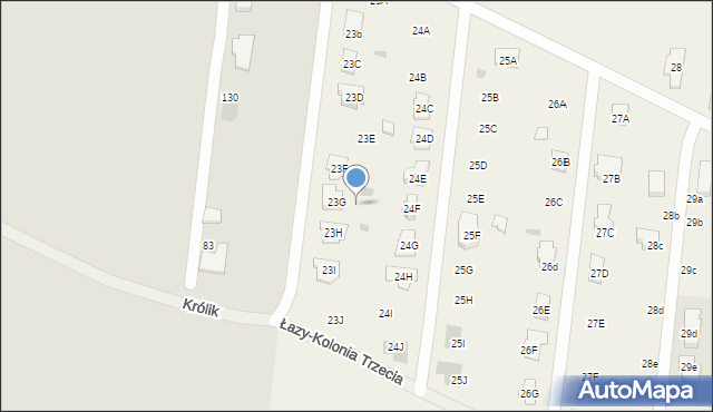 Aleksandrów, Łazy-Kolonia Trzecia, 23G, mapa Aleksandrów