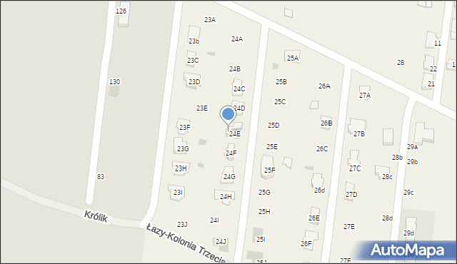 Aleksandrów, Łazy-Kolonia Trzecia, 24E, mapa Aleksandrów