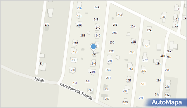 Aleksandrów, Łazy-Kolonia Trzecia, 24F, mapa Aleksandrów