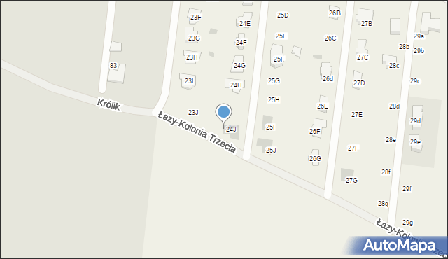 Aleksandrów, Łazy-Kolonia Trzecia, 24J, mapa Aleksandrów