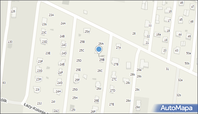 Aleksandrów, Łazy-Kolonia Trzecia, 26B, mapa Aleksandrów