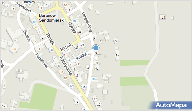 Baranów Sandomierski, Langiewicza Mariana, gen., 7, mapa Baranów Sandomierski