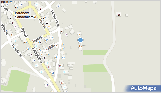 Baranów Sandomierski, Langiewicza Mariana, gen., 8a, mapa Baranów Sandomierski