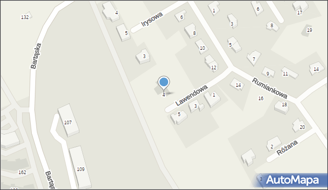 Bartąg, Lawendowa, 4, mapa Bartąg
