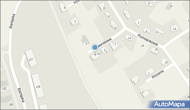 Bartąg, Lawendowa, 5, mapa Bartąg