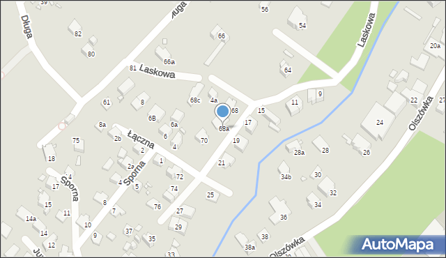 Bielsko-Biała, Laskowa, 68a, mapa Bielsko-Białej