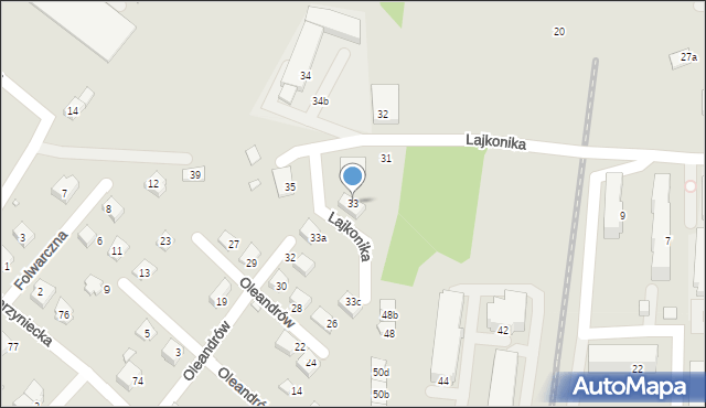 Bielsko-Biała, Lajkonika, 33, mapa Bielsko-Białej