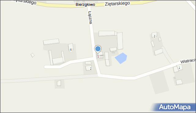 Bierzgłowo, Łączna, 1, mapa Bierzgłowo