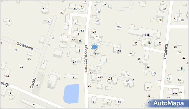 Blizne Łaszczyńskiego, Łaszczyńskiego, 18, mapa Blizne Łaszczyńskiego