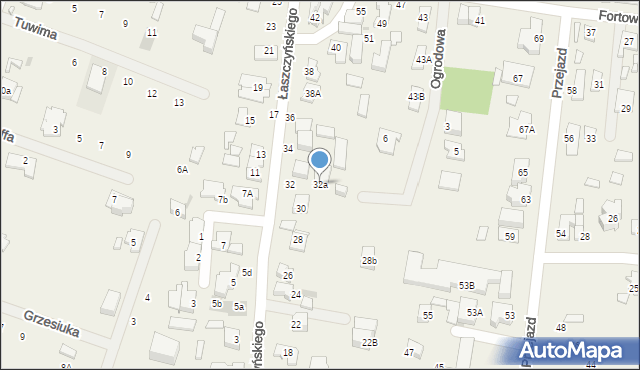 Blizne Łaszczyńskiego, Łaszczyńskiego, 32a, mapa Blizne Łaszczyńskiego