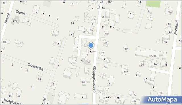 Blizne Łaszczyńskiego, Łaszczyńskiego, 5d, mapa Blizne Łaszczyńskiego
