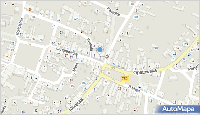 Bodzentyn, Langiewicza Mariana, gen., 2, mapa Bodzentyn
