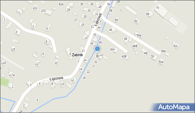 Boguchwała, Łąkowa, 36, mapa Boguchwała