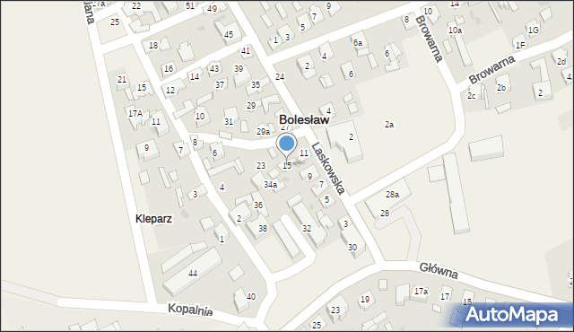 Bolesław, Laskowska, 15, mapa Bolesław