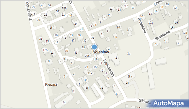 Bolesław, Laskowska, 27, mapa Bolesław