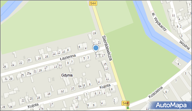 Brodnica, Łazienna, 1, mapa Brodnica
